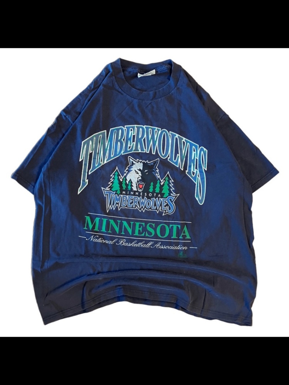Vintage Minnesota Timberwolves T Shirt XXL Blue Lee Sport